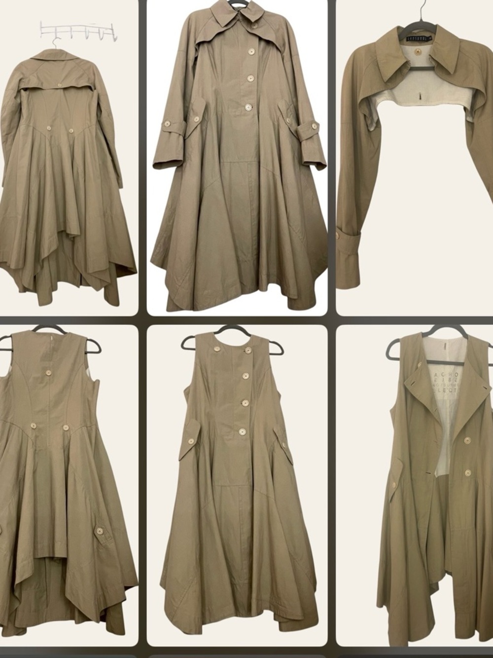 Peachoo + Krejberg convertible dress - trench coat Latte / Beige  / Tan Medium